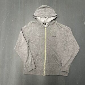 Y2K Oakley essential grey lightweight zip up hoodie Size L